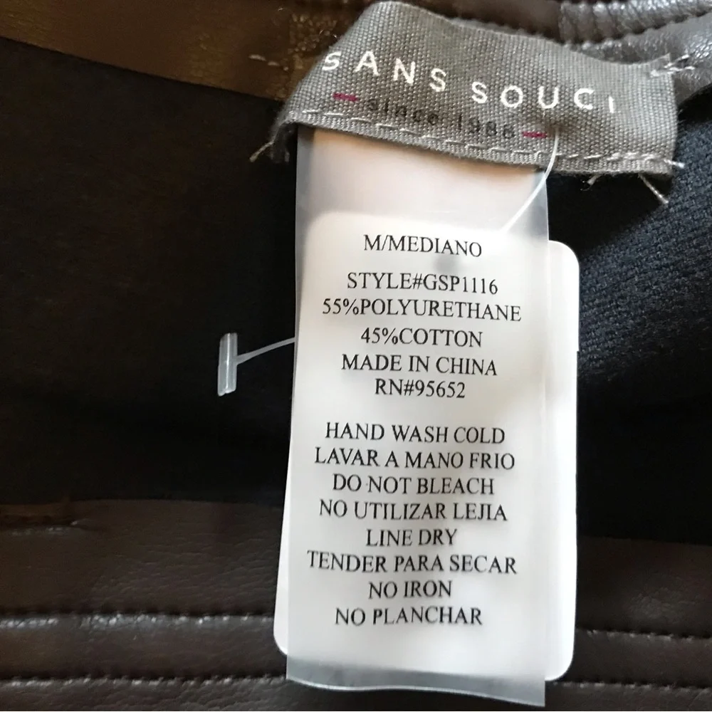 NWT Faux leather High waist wide leg  pants Dark brown size M - Picture 13 of 16